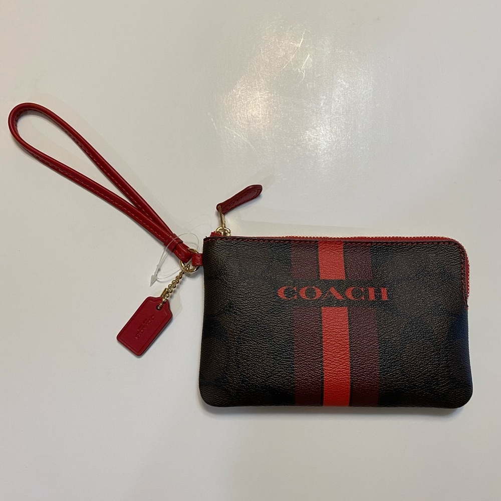 Coach Wristlet - varsity stripe new